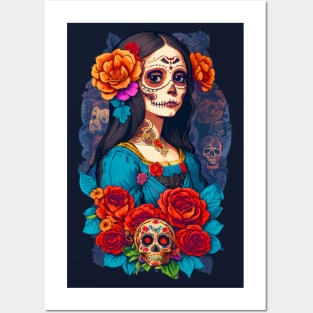 Sugar Skull Mona Lisa Posters and Art